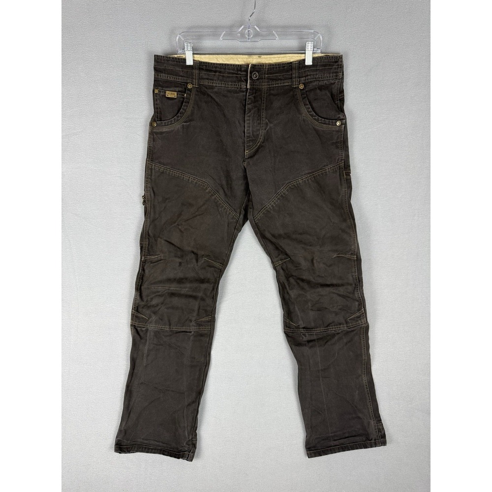 Kuhl The Law Espresso Brown Vintage Patina Dye Work Utility Pants Mens 36x32